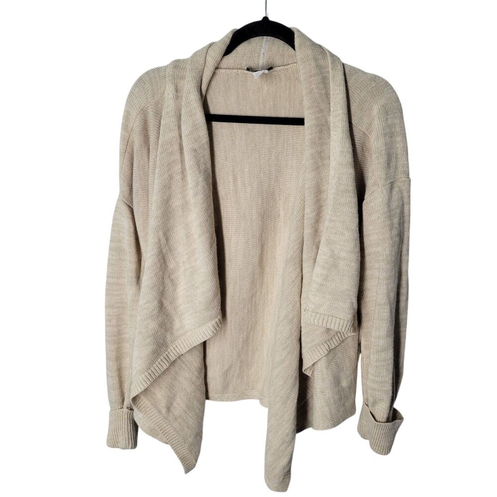 Venus Womens Sz L Tan Solid Long Sleeve Knitted Cardigan
